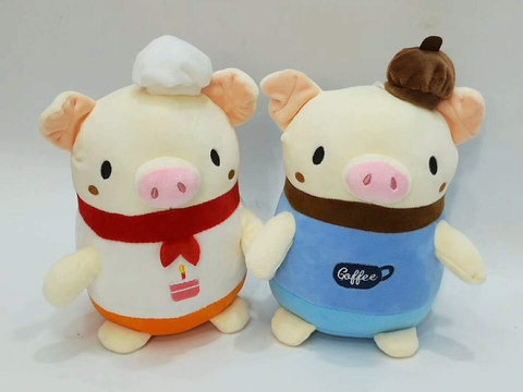 廚師豬毛絨玩具