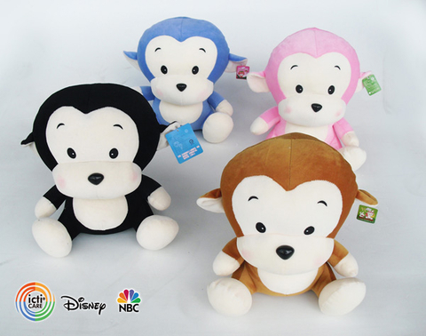 彩色猴子毛絨玩具公仔