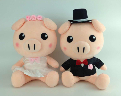 婚紗豬毛絨玩具