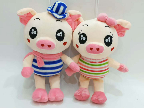 條紋豬絨毛娃娃