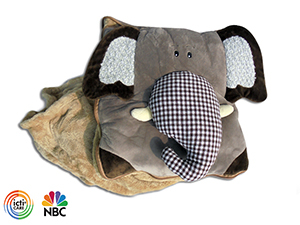 大象抱枕毯，被子兩用午睡毯，辦公室單人蓋毯-logo客製化訂作